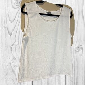 JM Collection Cream Textured Sleeveless Tank Top petite XL